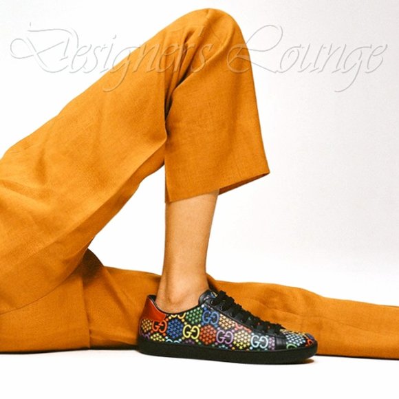 NEW GUCCI Men's Ace GG Supreme Canvas Psychedelic Low Top Sneakers G 9 / US 9.5 - Picture 5 of 10